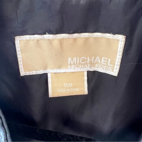 Michael Kors Genuine Leather Racer Moto Jacket Zip-Up Black  Size Medium - Picture 2 of 9